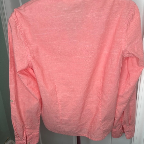 Riders by Lee quarter sleeve button up women’s small coral lightweight casual - Picture 2 of 4